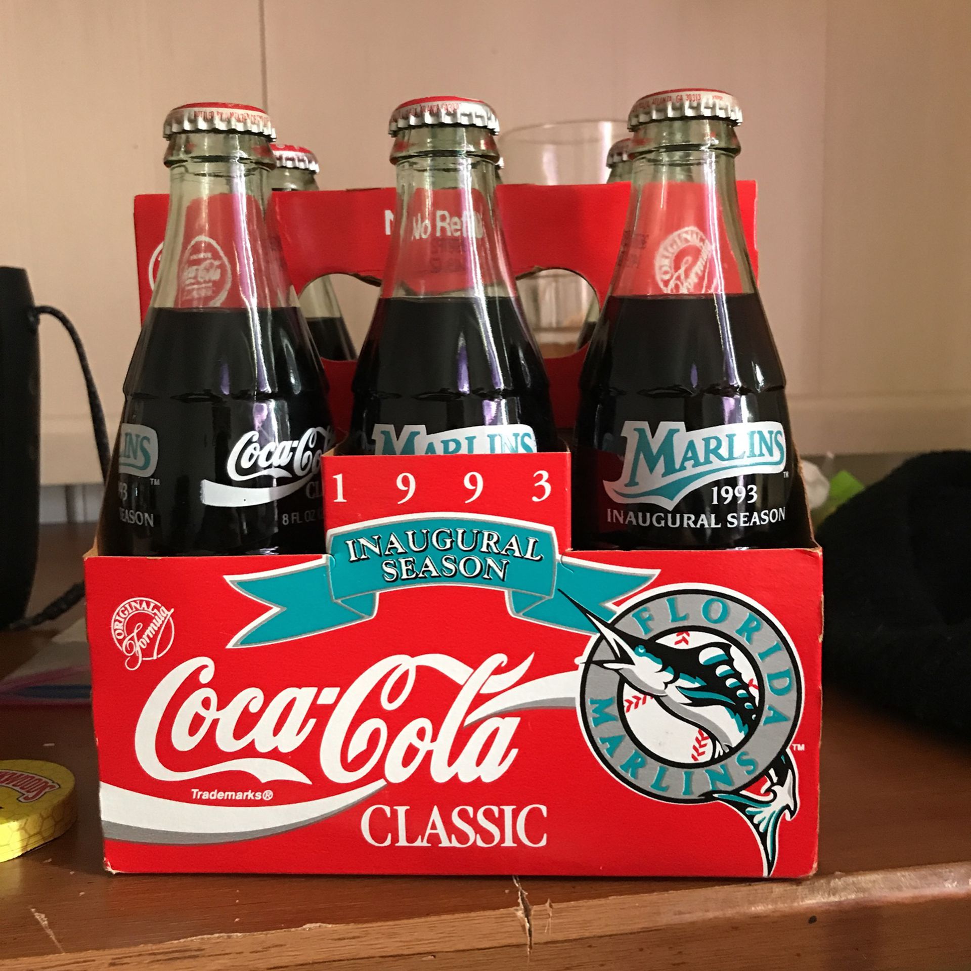 1993 Coca Cola Collectible Bottles Florida Marlins