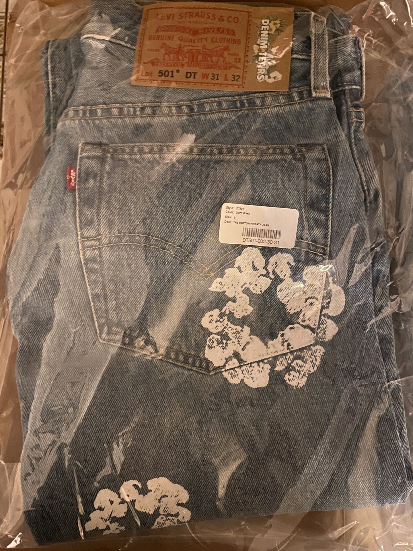 Levi's x Denim Tears 501 Inverted Cotton Wreath Jeans Light Wash for Sale  in Hacienda Heights, CA - OfferUp
