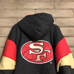 Vintage 90s San Francisco 49ers Pullover Jacket by Starter Size XL Thumbnail