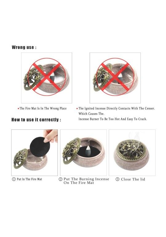 Xiao Ceramic Stick Incense Burner and Cone Incense Stick Holder Ash Catcher (Ice Crack White)