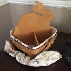 Longaberger Basket Combo With Wooden Bunny Thumbnail