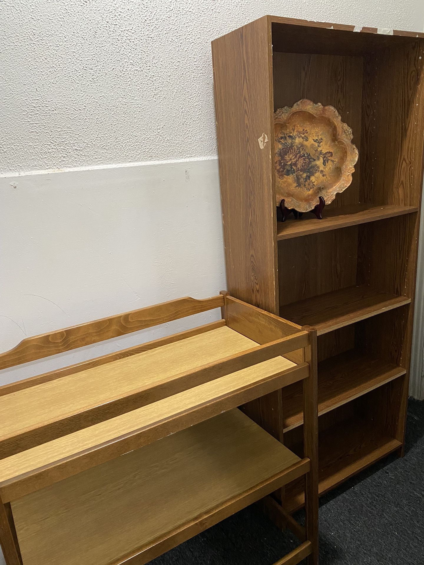 Bookcase And Baby Changing Table