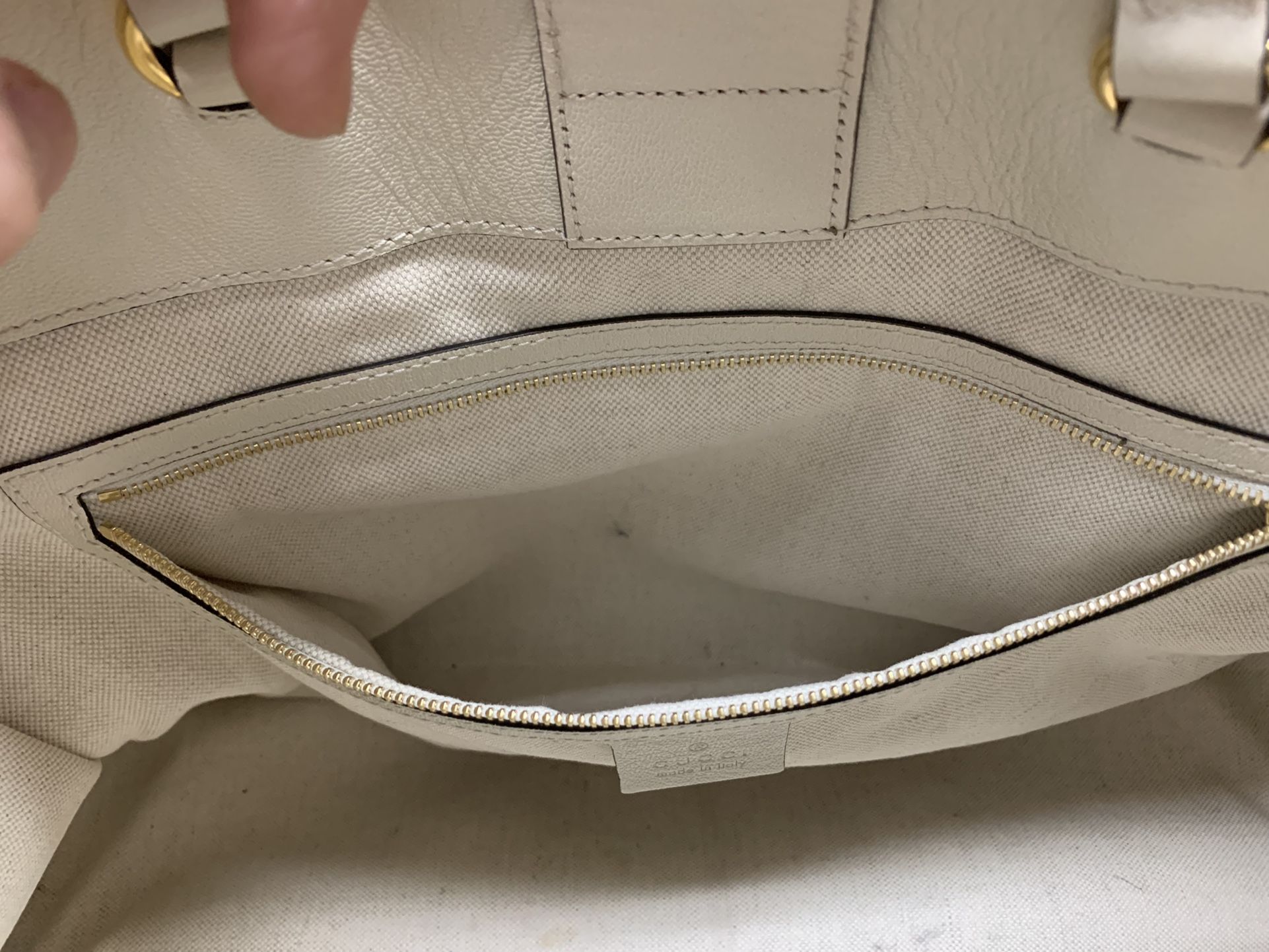 Gucci White GG Tote 1955 Horsebit