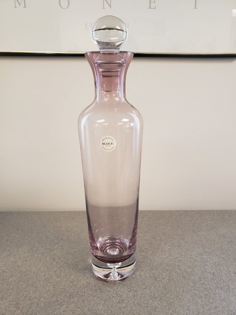 Vintage Crystal Boho Bar Ware Purple Decanter And Glass Bar Home Cordial Set