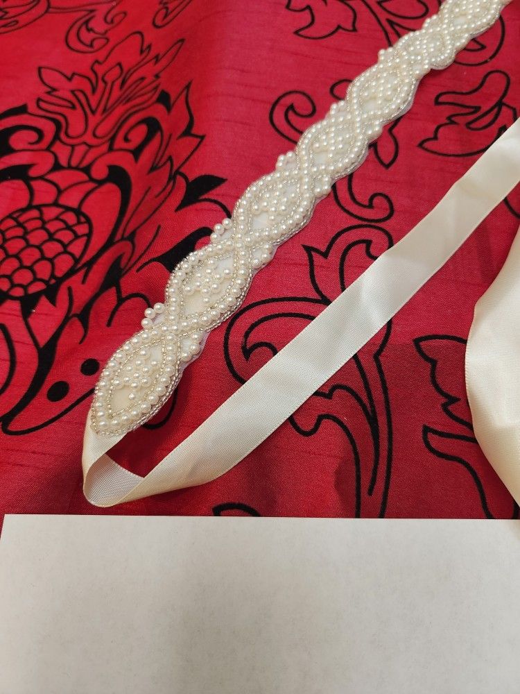Beautiful Wedding pearled sash