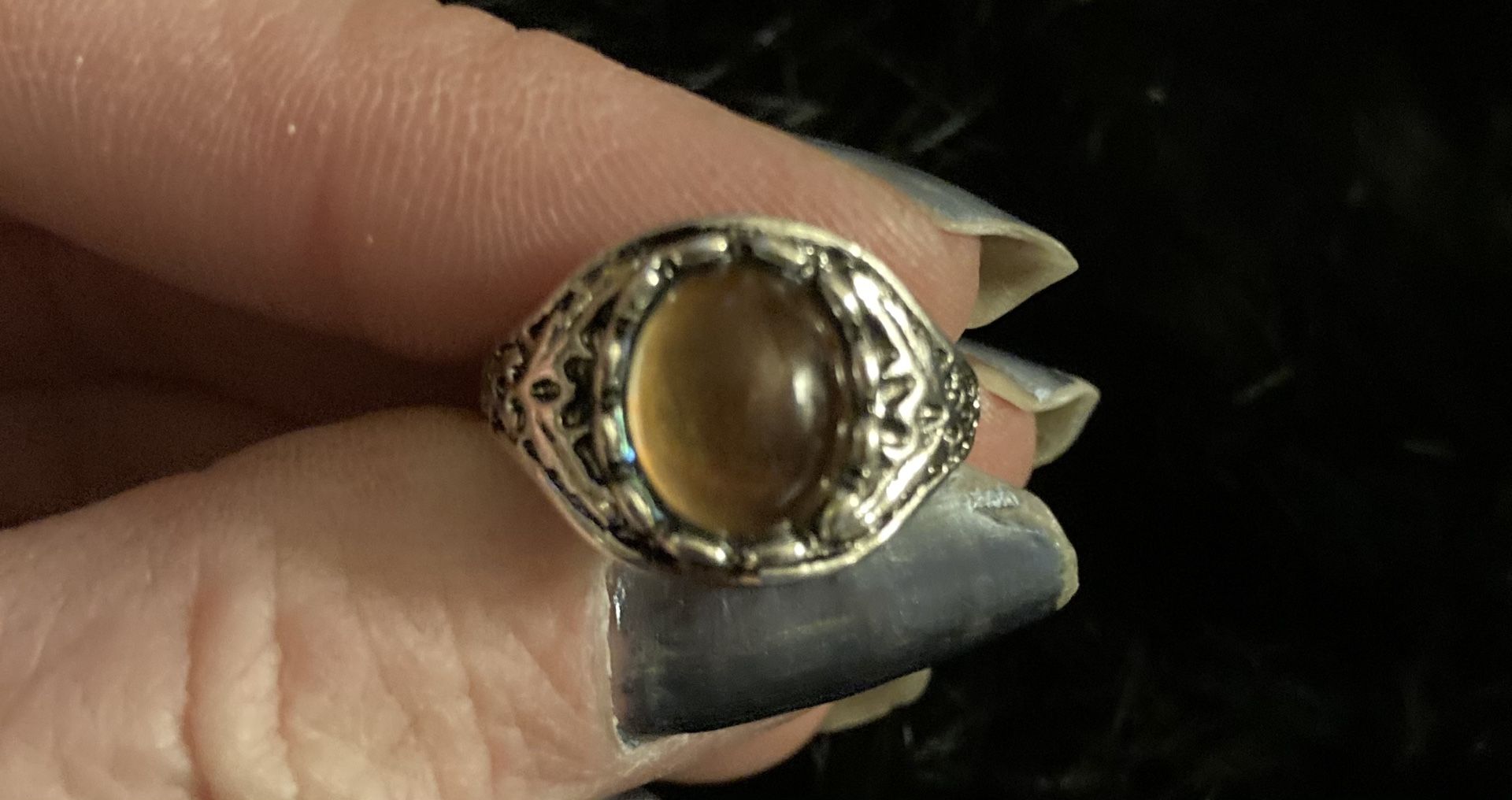 Antique silver colored mood mood ring size 4