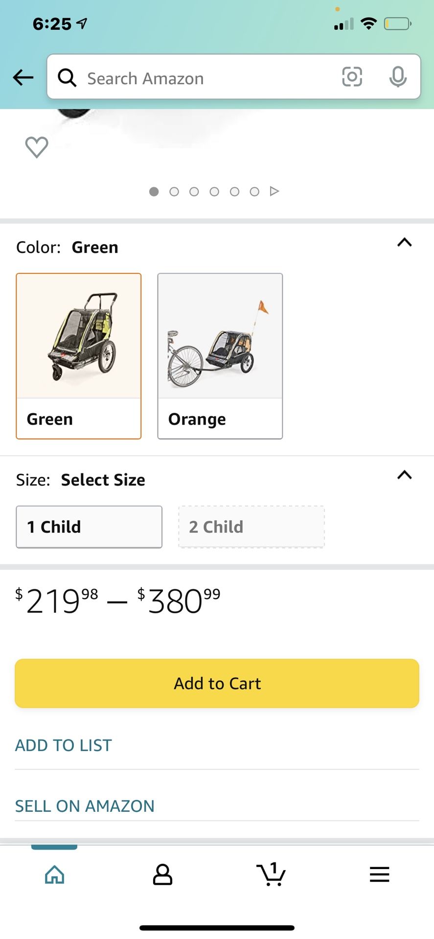 len Sports Deluxe Steel 1-Child Bicycle Trailer and Stroller