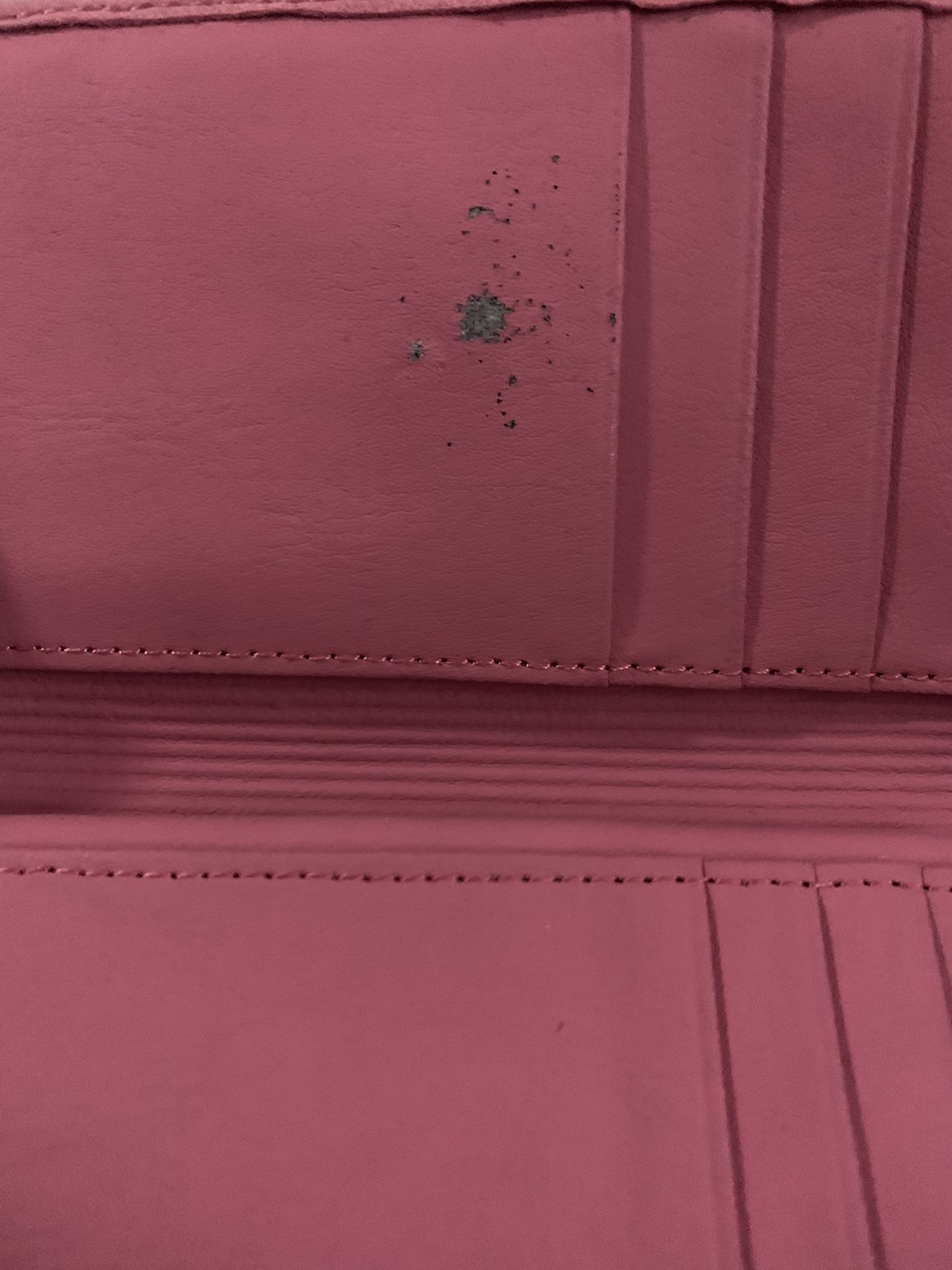 Pink leather compact wallet
