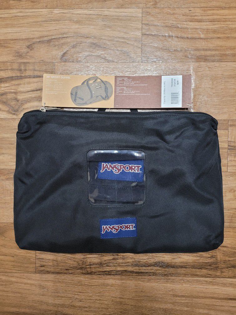 Nwt! Jansport 20in Messenger Travel Duffel Bag Black Shoulder Strap Handle