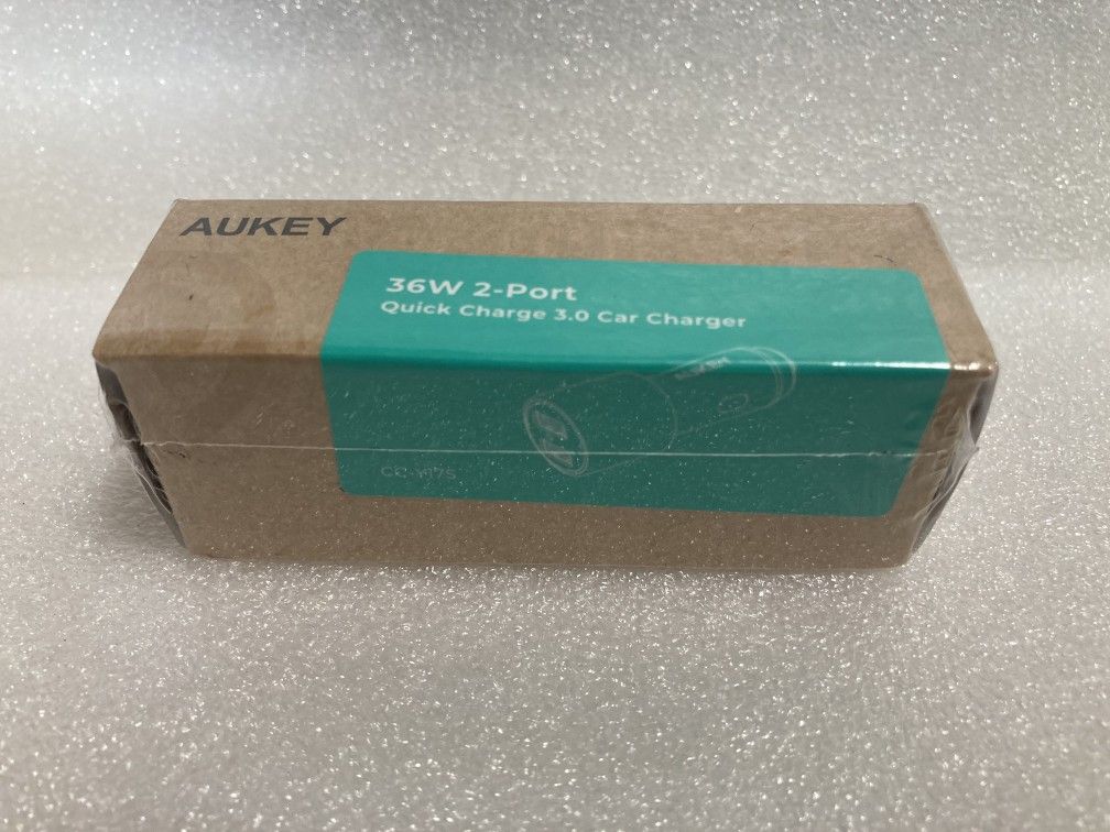 Car Charger Adapter,AUKEY 36W Metal Dual USB Car Charger