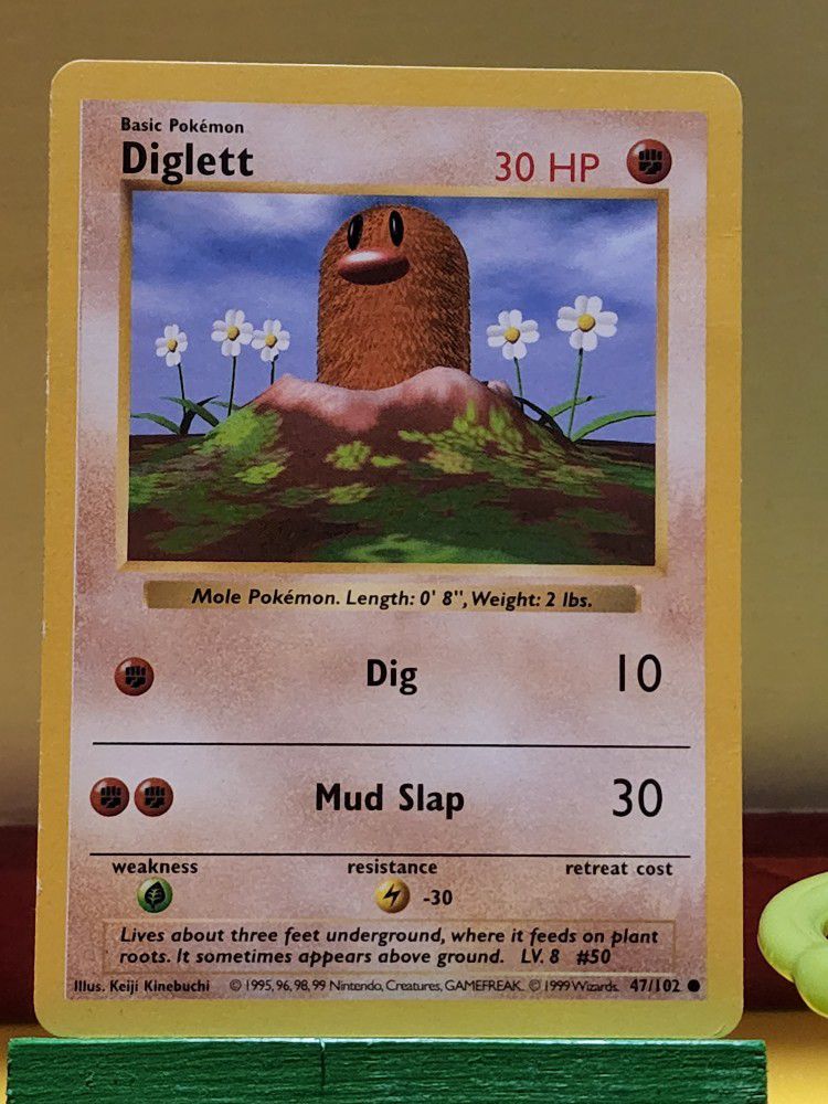 Diglett Shadowless Vintage Pokémon Card 
