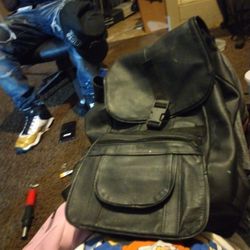 Genuine Leather Black Backpack  Thumbnail