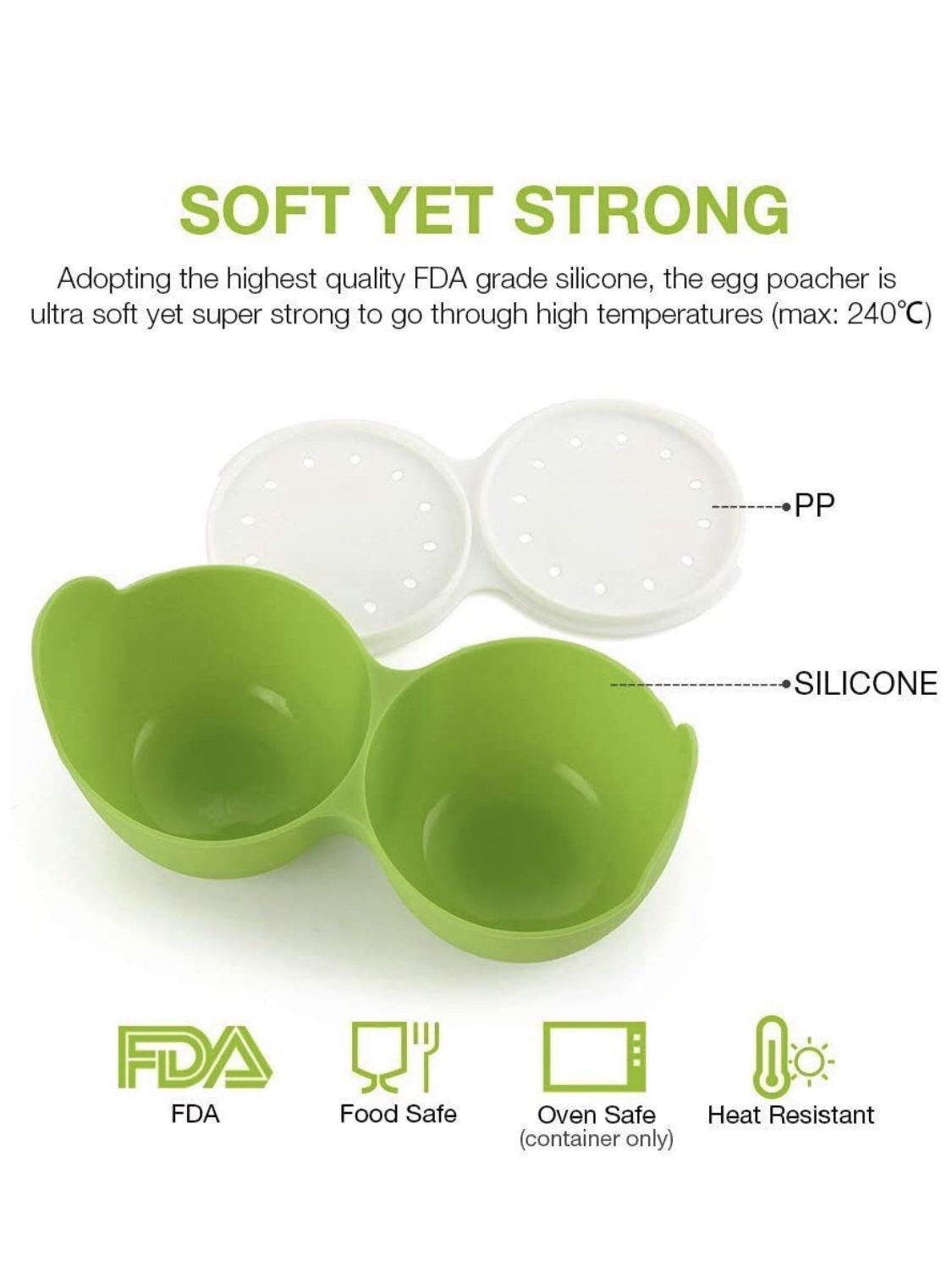 Egg Poacher, Cozzine Egg Cooker Silicone Egg Poaching Cups with Ring Standers,