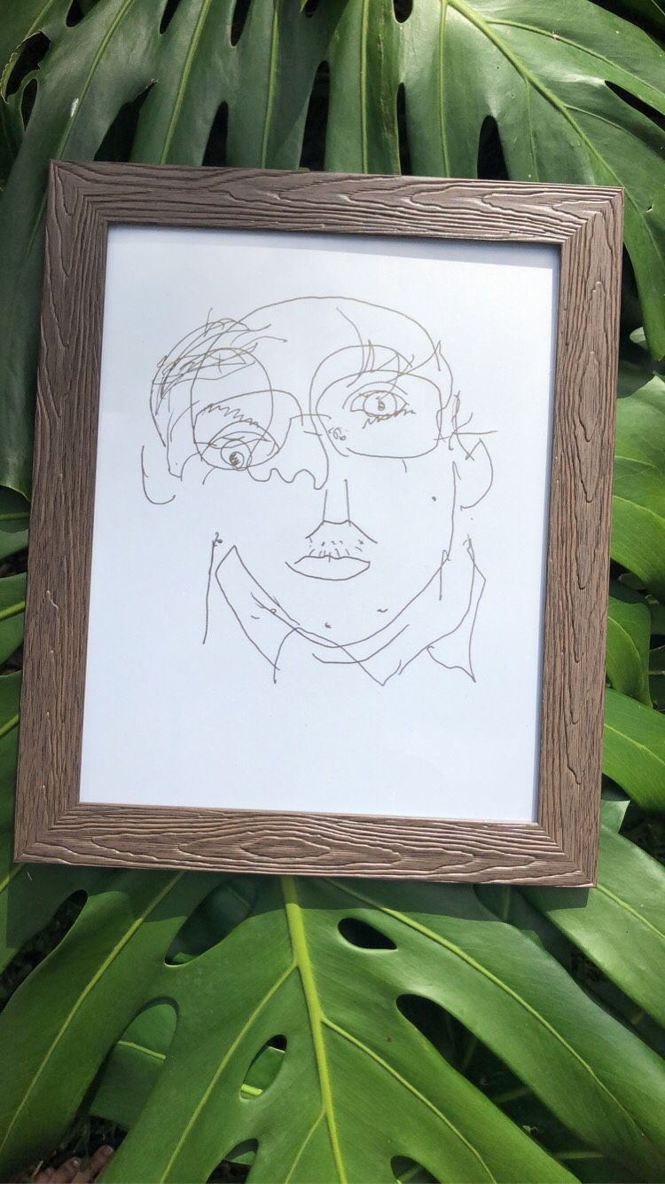 Self Portrait Lines 8x10 Framed Art