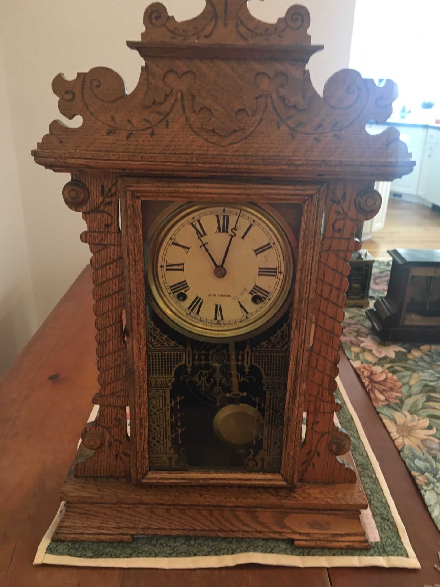 Antique Seth Thomas 8-Day Kitchen Clock & Key