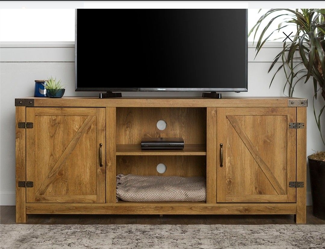 Modern, Rustic Barn Door TV Stand for TV ( 64") - Multiple Finishes