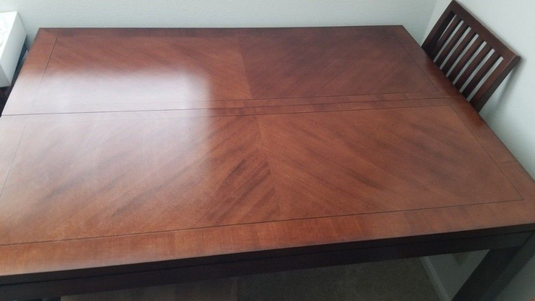 Solid Wood Counter Height Expandable Dining Table With 8 Chairs And Lead Extension