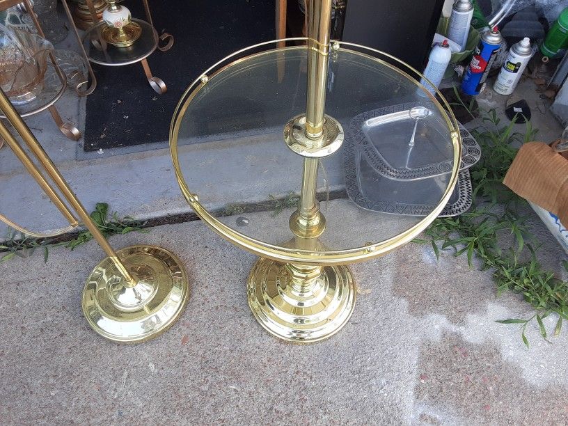 TWO REALLY Nice Looking BRASS Floor LAMPS with NEW SHADES 23 DOLLARS EACH