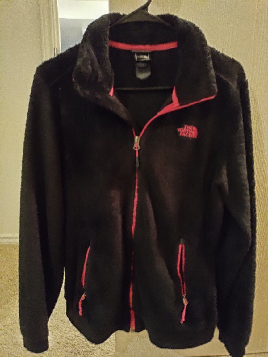 North Face Pink And Black Osito Jacket