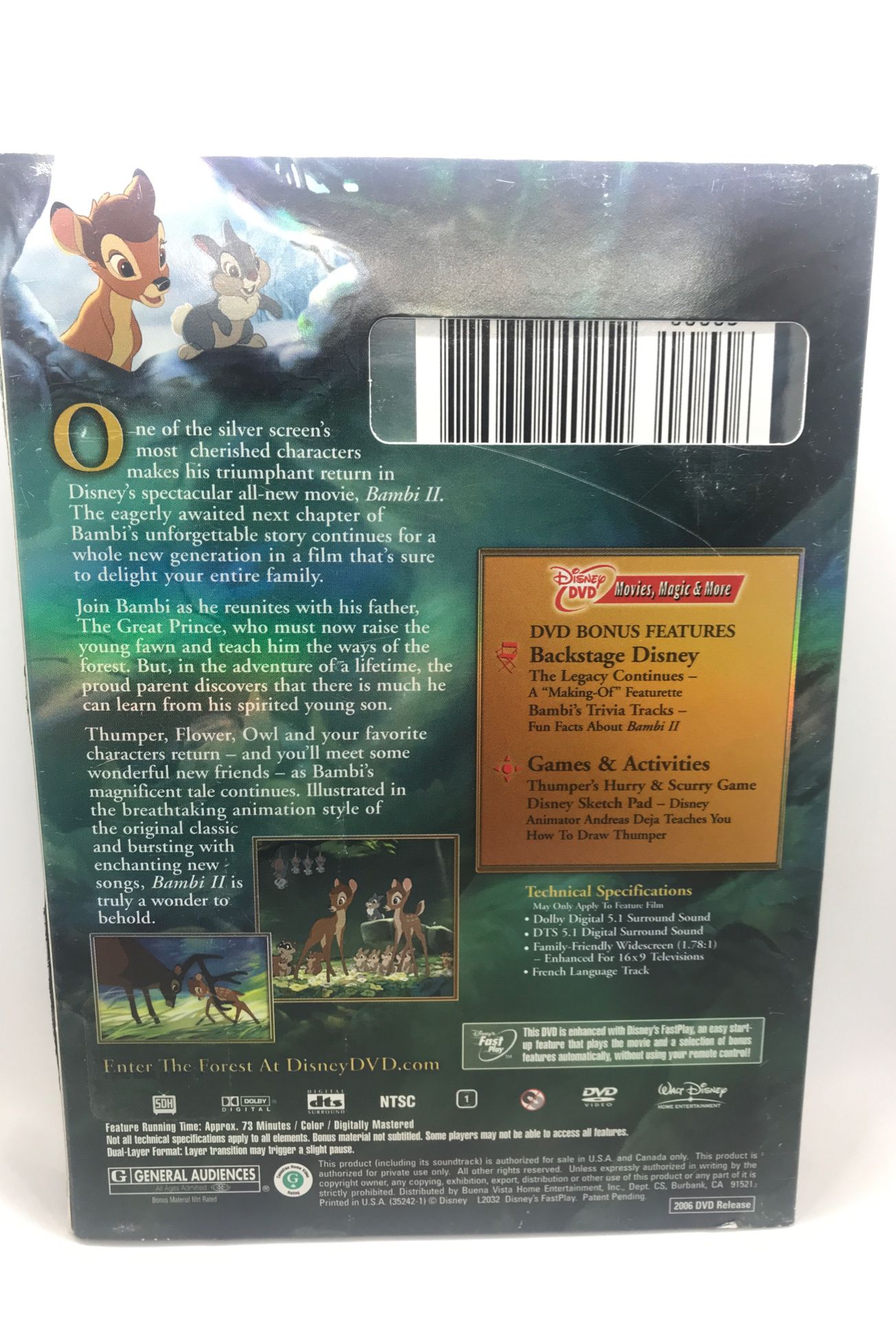 Disney’s Bambi 2 DVD brand new