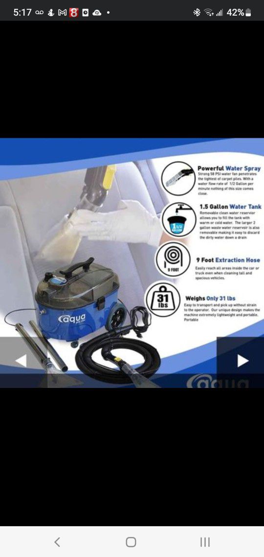 Portable Carpet Cleaning Spotter, Extractor Machine for Auto Detailing - Aqua Pro Vac
