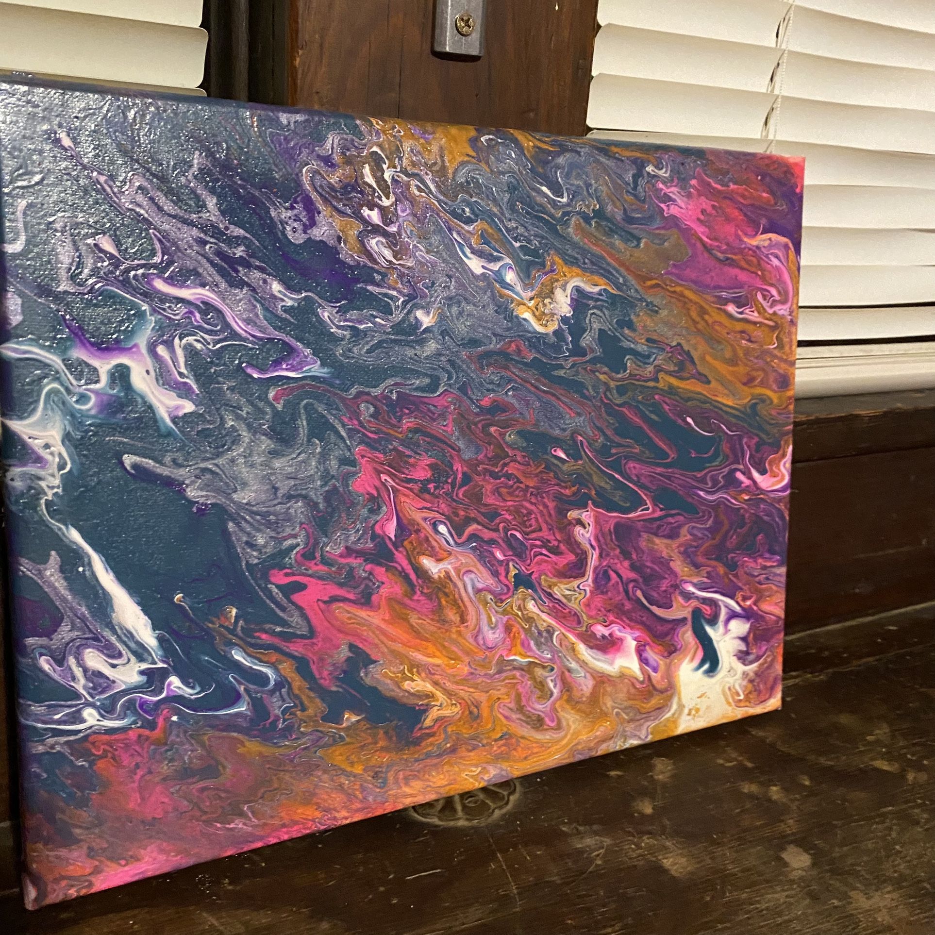Handmade Marble Canvas Painting 12x16