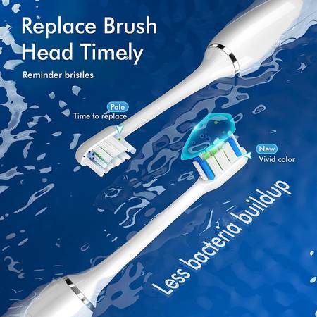 Rechargeable Electric Toothbrush, Whitening Electric Toothbrush - Sonic Toothbrush for Adults with 5 Modes, 4 Brush Heads, 1800mAh Battery & Smart Tim