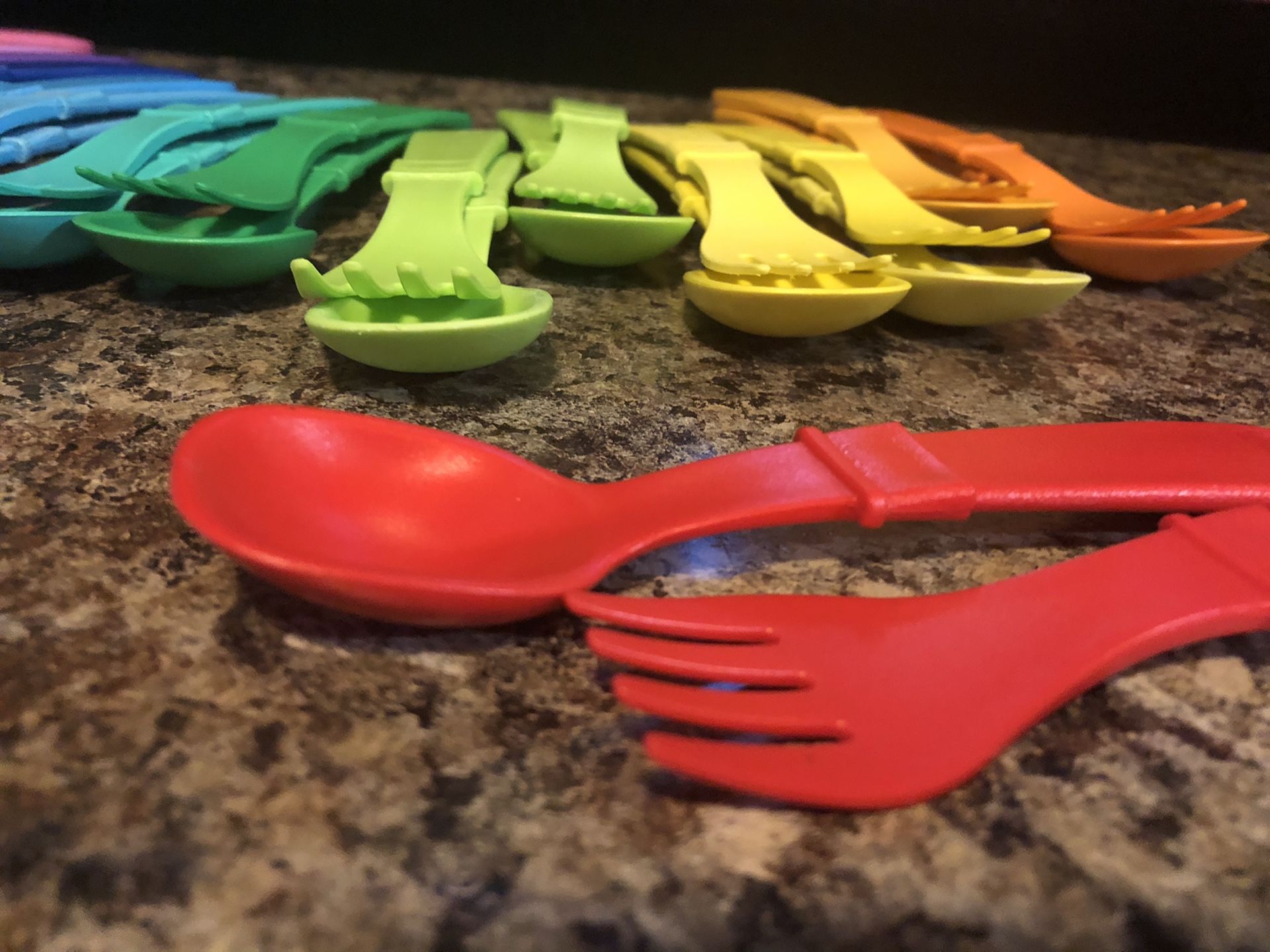 Seventeen sets of Replay brand children’s fork-and-spoon ware