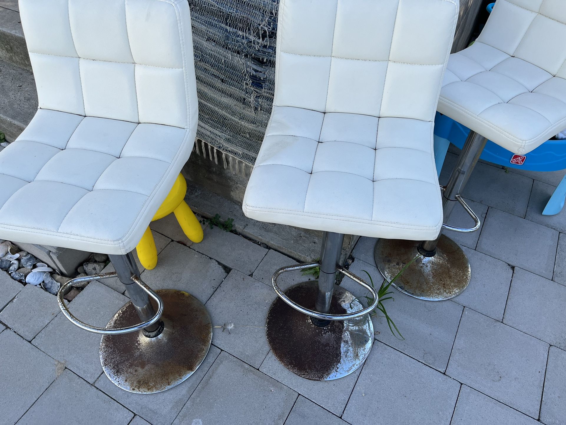 White Leather Bar Stools
