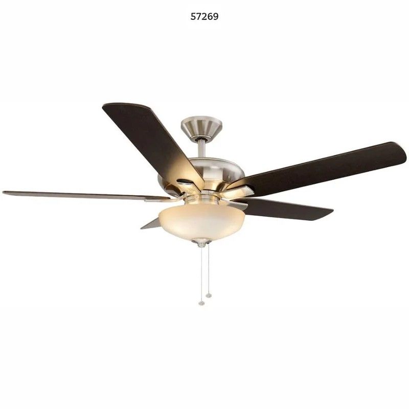 52 in. LED Indoor Brushed Nickel Ceiling Fan with Light Kit