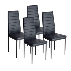 4 Black Dining Chairs Sleek Design Thumbnail