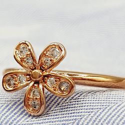 "Hot Sweet Dainty Flower Tiny Round CZ Thin Rings for Women, VP1679 Thumbnail