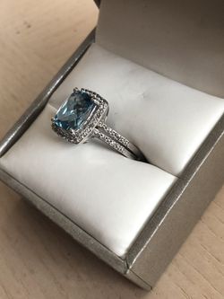 Blue Topaz and White Sapphire Ring Thumbnail