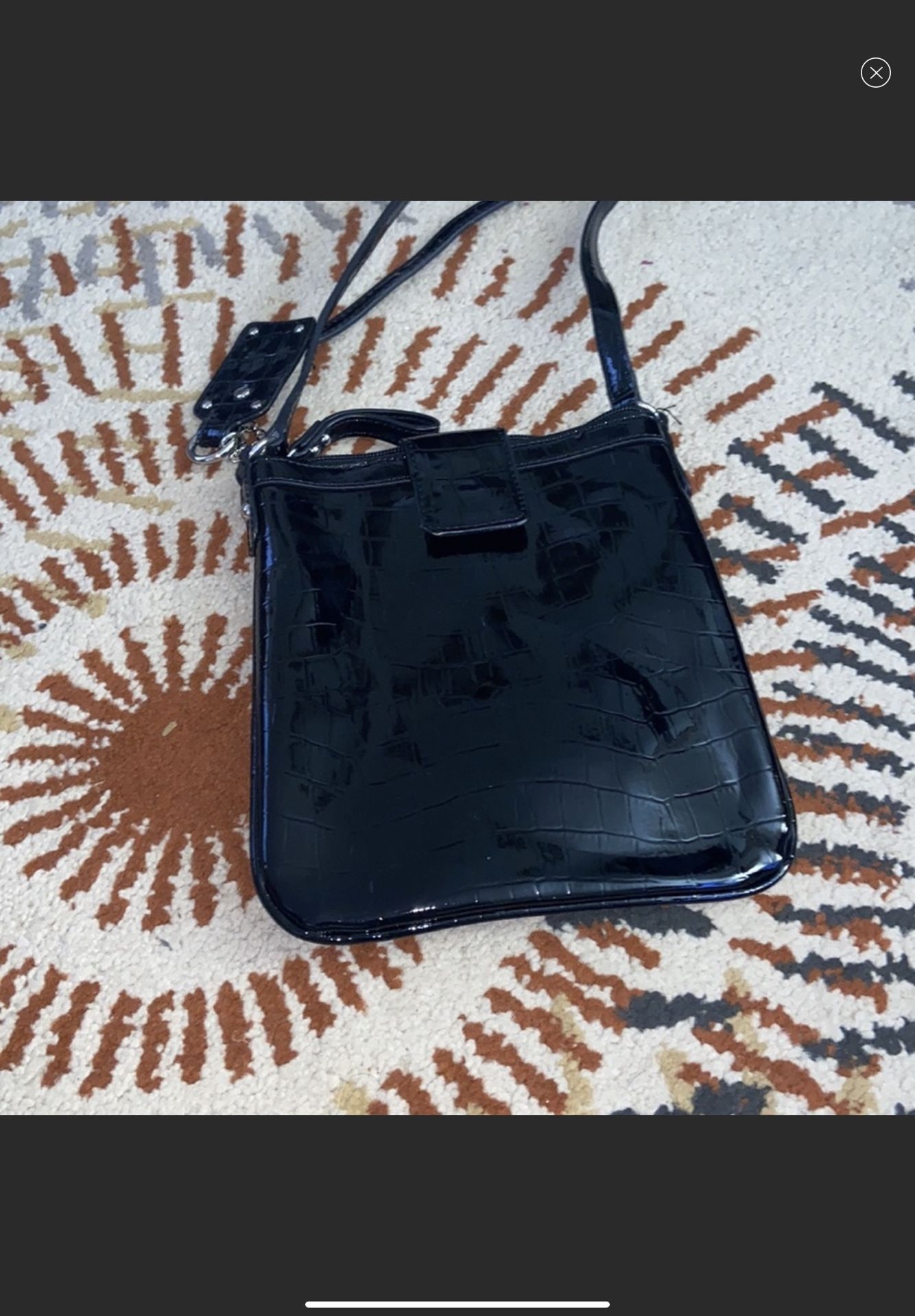 Guess croc patent leather crossbody bag