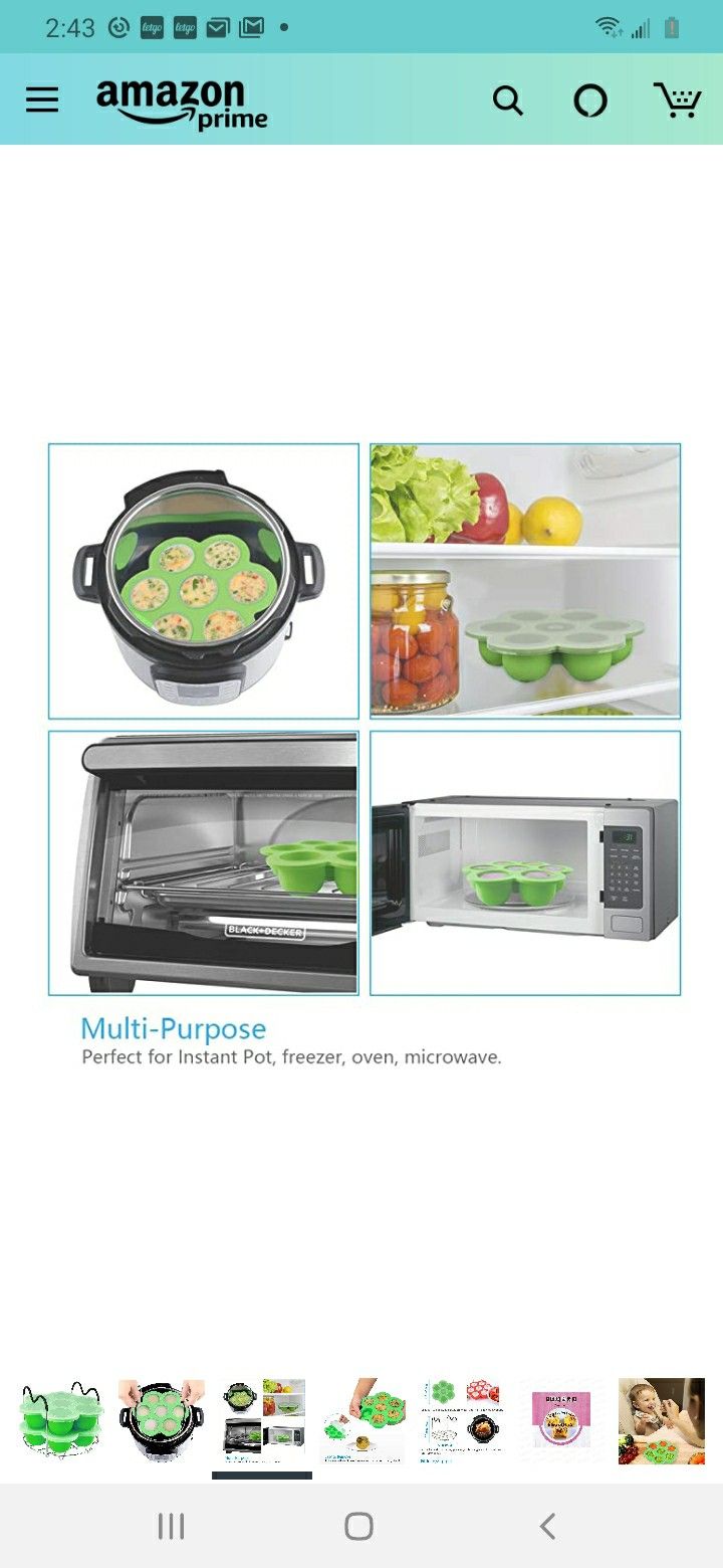 PRAMOO Silicone Egg Bites Molds and Steamer Rack Trivet with Handles for Instant Pot Accessories, 3pcs/set for 6qt & 8qt Electric Pressure Cooker
