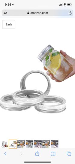 12 Pack Canning Jar Lids, Reusable Lids Leak Proof Secure Mason Storage Caps, Stainless Steel Regular Canning Jar Lid & Regular Mouth Mason Jar Bands Thumbnail