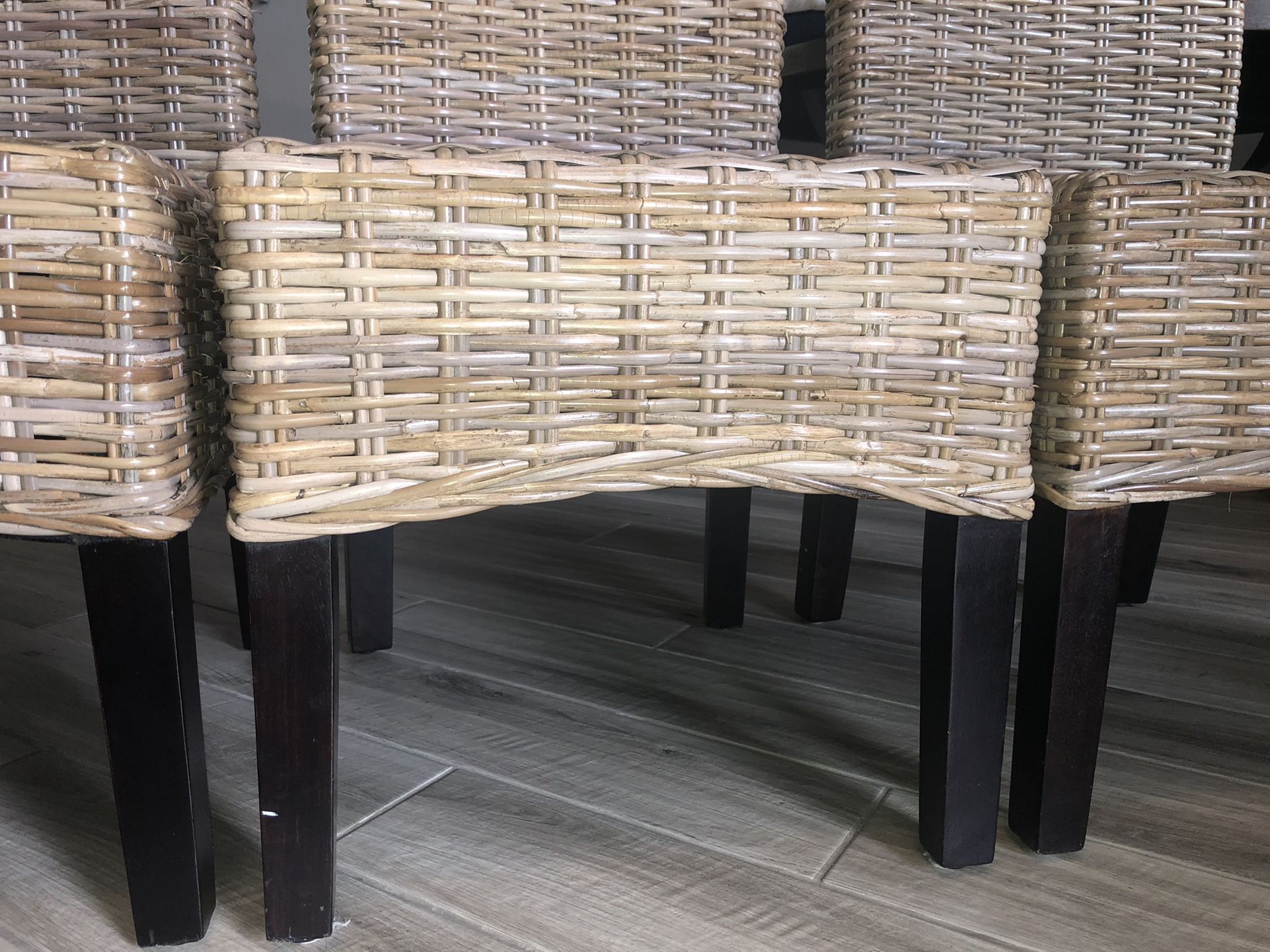 4 Rattan Dining Chairs Pier 1 Kubu Chairs In Natural for Sale in