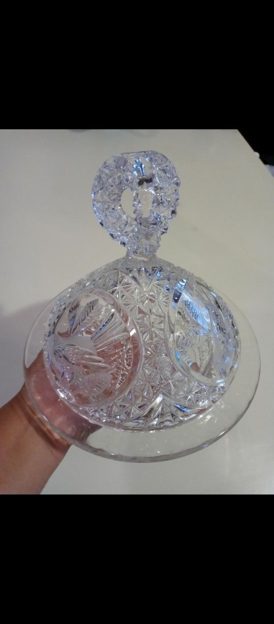 Crystal Butter Dish. Good Condition