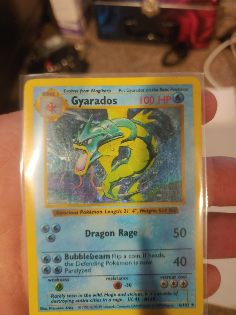 Pokemon Base Set Shadowless Gyarados Holo 6/102.