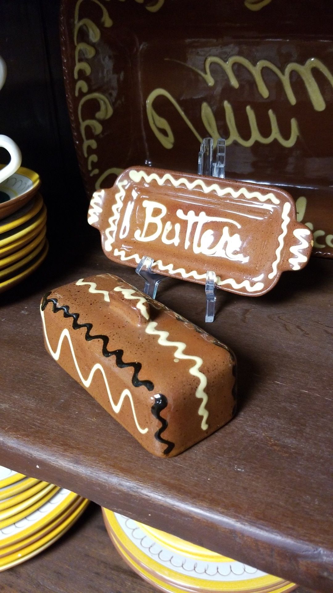 Henderson Pottery Redware Butter Dish