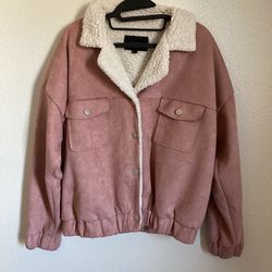 Women’s Rose Pink Suede Jacket  Thumbnail