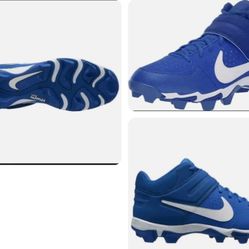  Brand New Nike Alpha Huarache Varsity Keystone Mid  Blue Baseball Cleats Size 10.5 Thumbnail