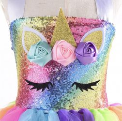 Brand New, Super cool lighted unicorn dress with lighted unicorn headband 🦄 Thumbnail