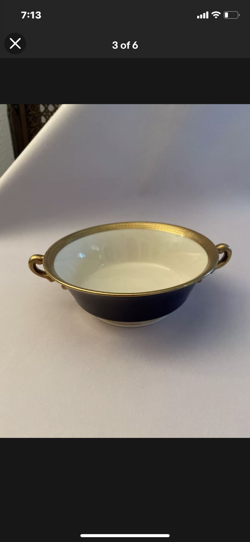 Old Ivory Cobalt Blue/Gold Vintage Syracuse China