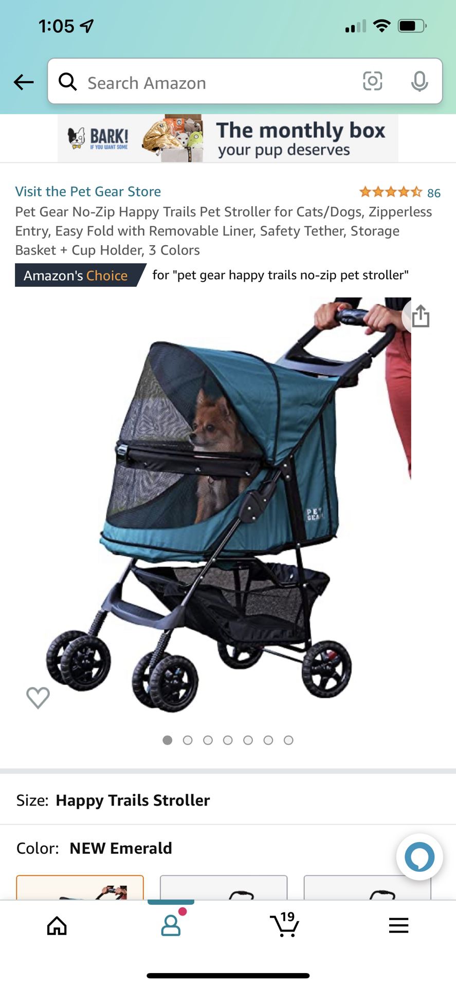 Pet Stroller For Small Animals (5 To 15lbs)