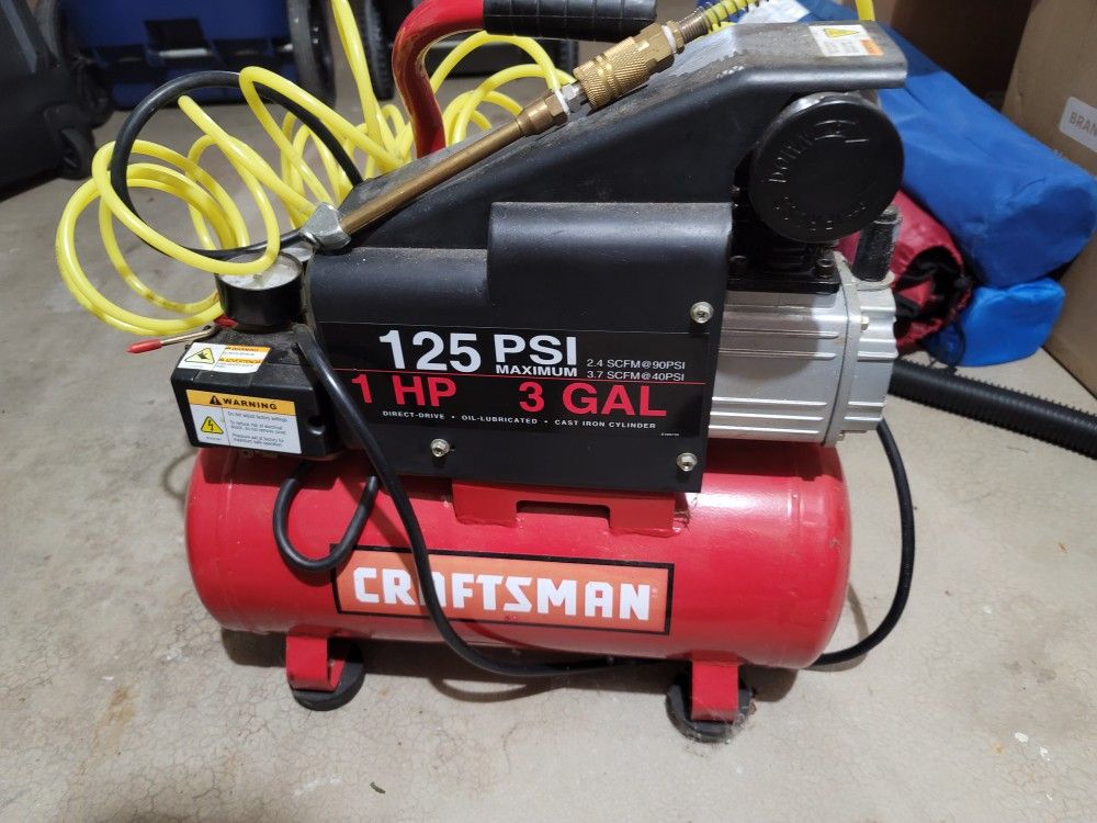 Craftsman Air Compressor 3 GAL 1 HP 125 PSI LIKE NEW for Sale in ...