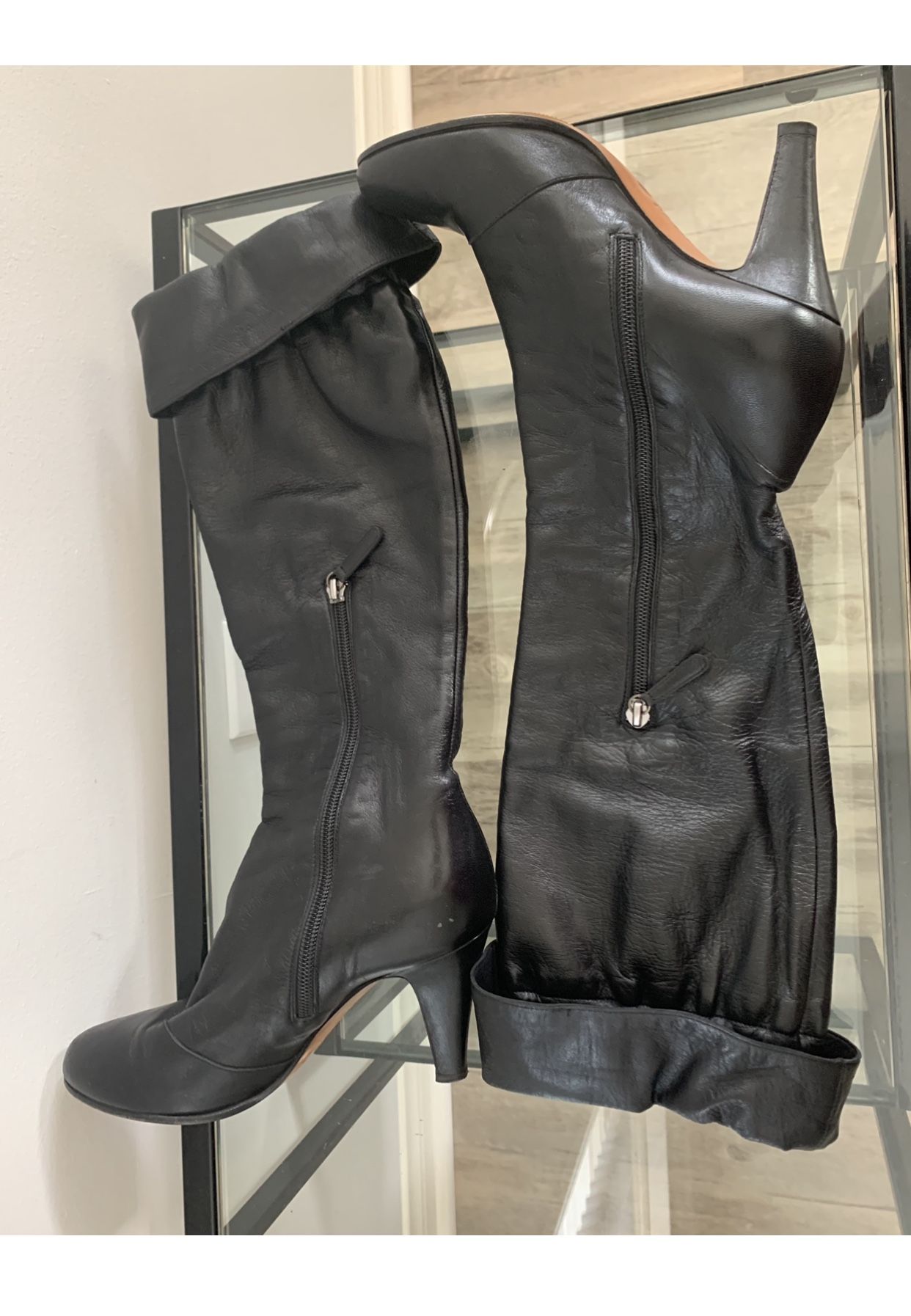 Moschino Cheap & Chic Tall Boots-black-size 6.5 Italy