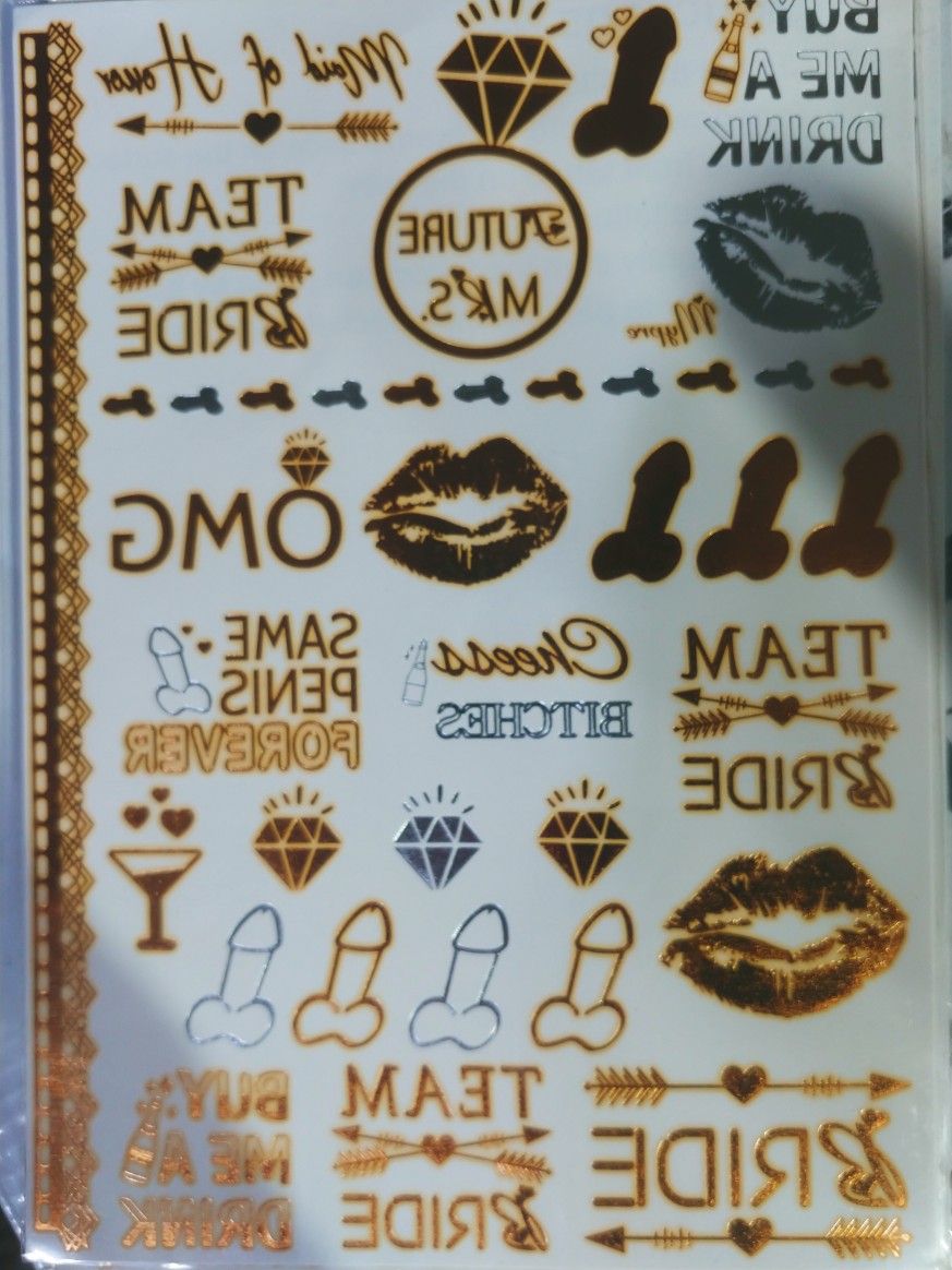Bachelorette Party Temporary Tattoos