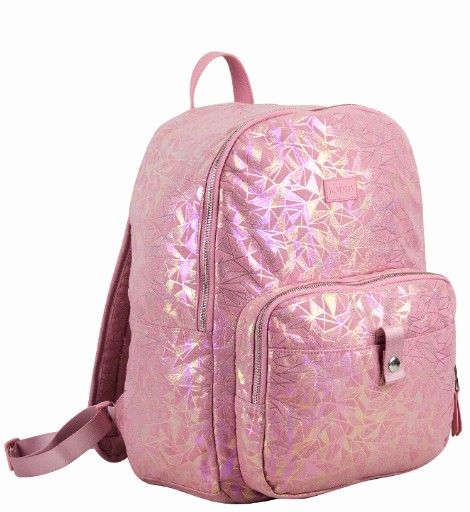 BODHI Light Pink Glittery Geometric Large Backpack