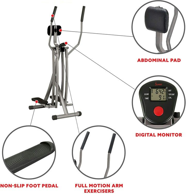 Air Walk Trainer Elliptical Machine Glider w/ LCD Monitor